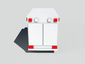 cartoon low poly ambulance 3D Model