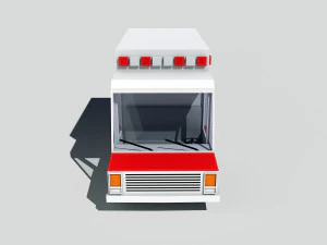 cartoon low poly ambulance 3D Model