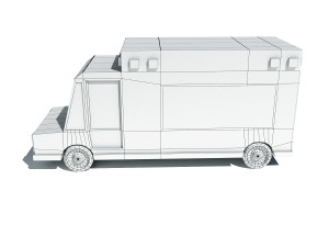 cartoon low poly ambulance Modelo 3D