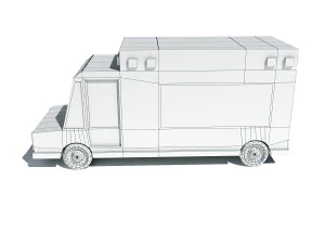 cartoon low poly ambulance 3D Model
