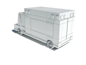 cartoon low poly ambulance 3D Model