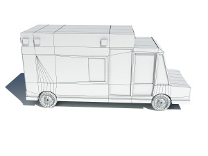 cartoon low poly ambulance Modelo 3D