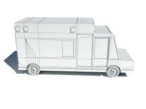 cartoon low poly ambulance 3D Model