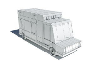 cartoon low poly ambulance Modelo 3D
