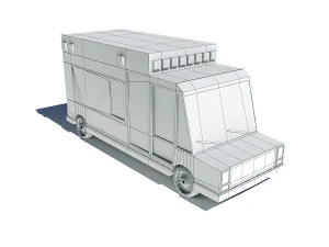 cartoon low poly ambulance 3D Model