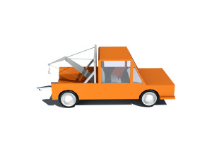 cartoon vehicle towing 3D Model