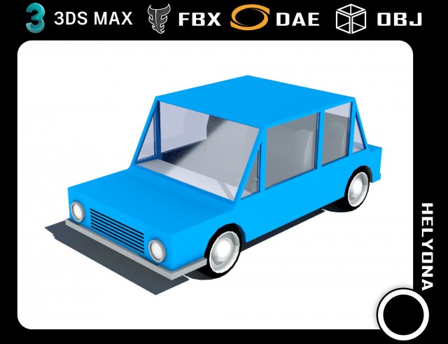 cartoon low poly car 3D Model .c4d .max .obj .3ds .fbx .stl .blend 