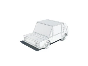 卡通低聚车 3D 模型