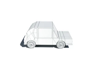 卡通低聚车 3D 模型