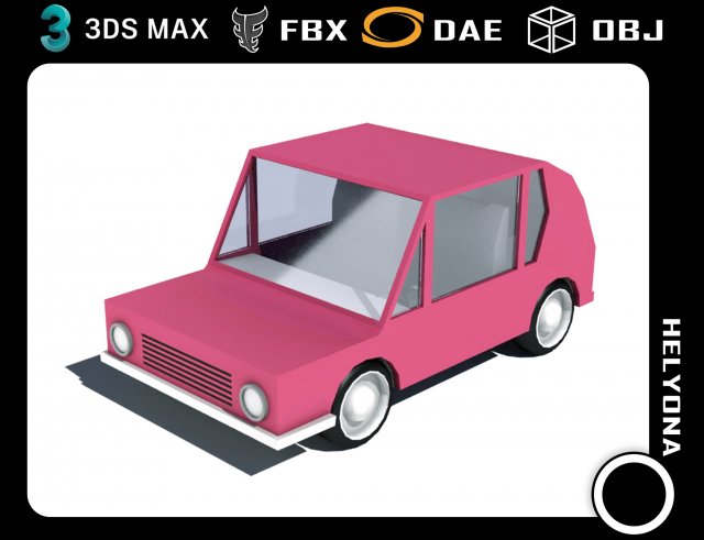 cartoon low poly car 3D Модель .c4d .max .obj .3ds .fbx .stl .blend 