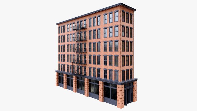 new york building 02 3D Model .c4d .max .obj .3ds .fbx .stl .blend 