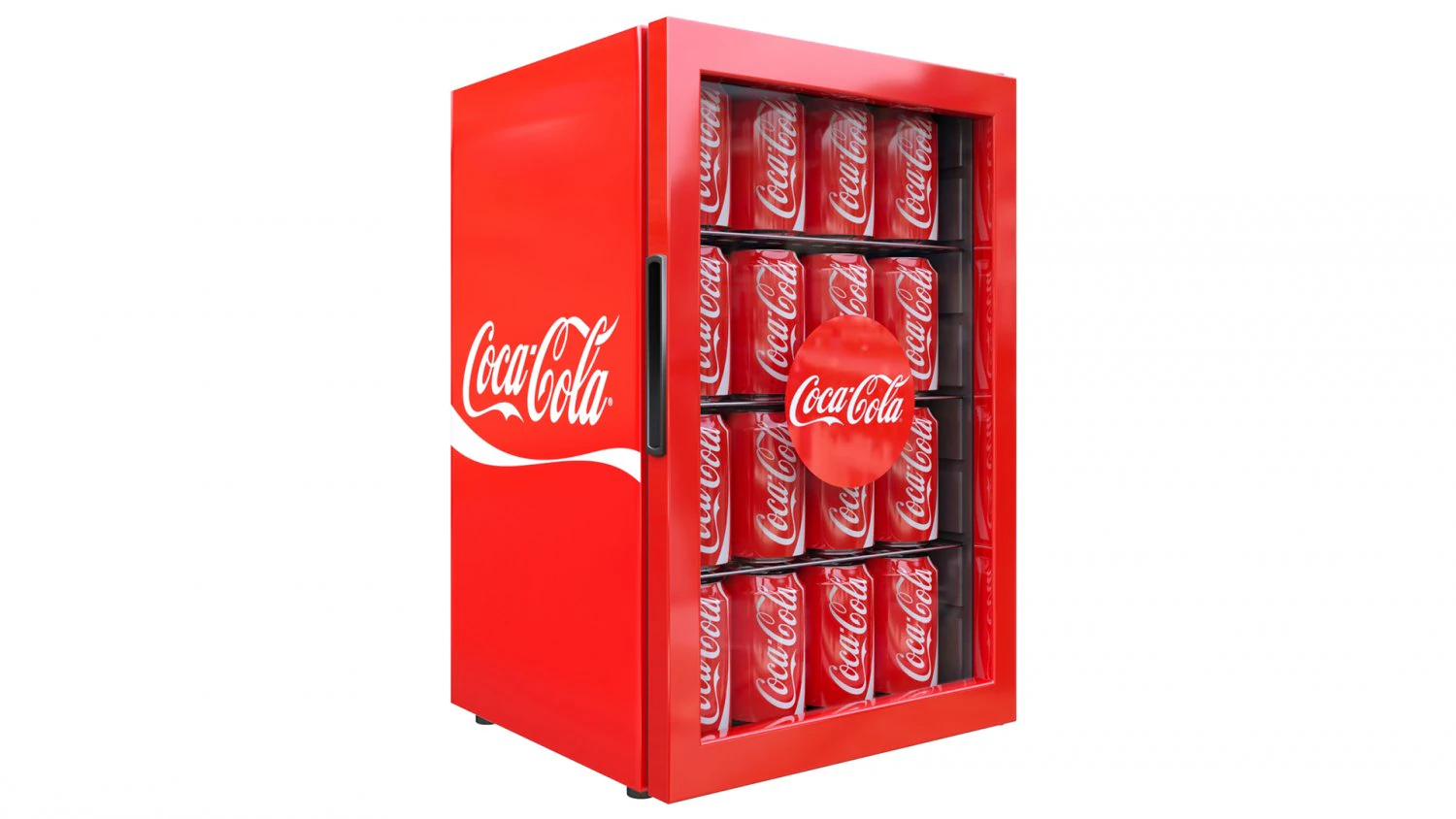 mini fridge coca-cola 3D Model .c4d .max .obj .3ds .fbx .stl .blend