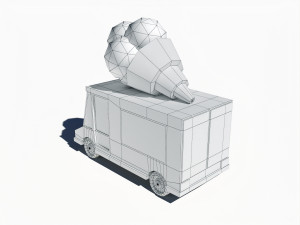 cartoon car ice cream van Model 3D