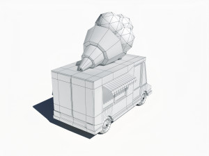 cartoon car ice cream van Model 3D