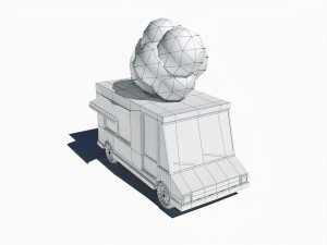 cartoon car ice cream van Model 3D
