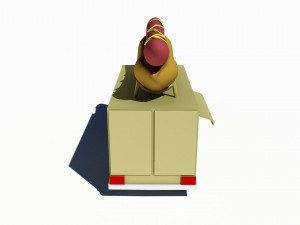 cartoon car hot dog truck 3Dモデル