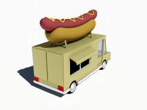 cartoon car hot dog truck 3Dモデル