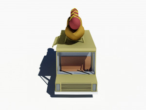 cartoon car hot dog truck 3Dモデル