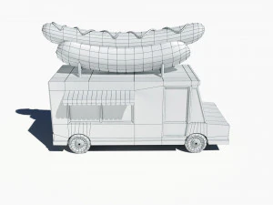 漫画の車のホットドッグトラック 3Dモデル