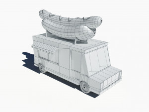 cartoon car hot dog truck 3Dモデル