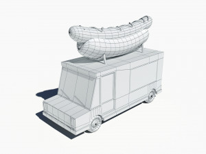 cartoon car hot dog truck 3Dモデル