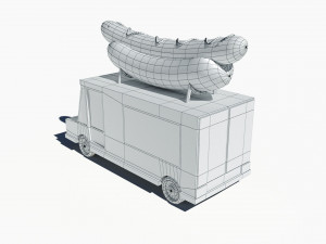 cartoon car hot dog truck 3Dモデル