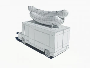 漫画の車のホットドッグトラック 3Dモデル
