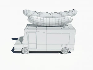 漫画の車のホットドッグトラック 3Dモデル