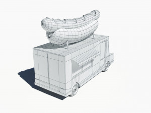 cartoon car hot dog truck 3Dモデル