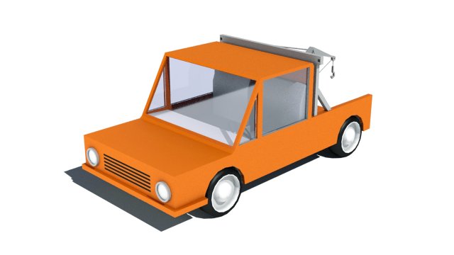 cartoon car tow truck 3D Model .c4d .max .obj .3ds .fbx .stl .blend 