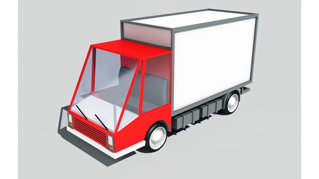 cartoon low poly car lorry 3D Model .c4d .max .obj .3ds .fbx .stl .blend 