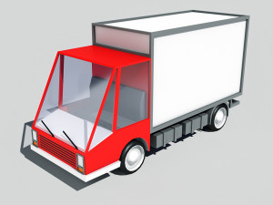 cartoon low poly car lorry 3D Model