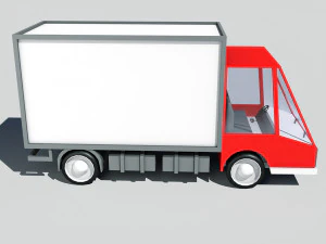 cartoon low poly car lorry 3D Model