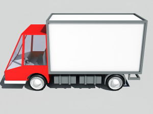 cartoon low poly car lorry 3D Model