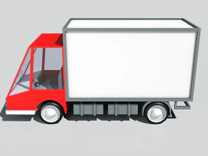 cartoon low poly car lorry 3D Model