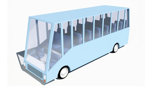 cartoon low poly bus Model 3D .c4d .max .obj .3ds .fbx .stl .blend 