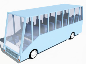 cartoon low poly bus 3D Model