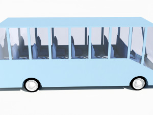 cartoon low poly bus Model 3D