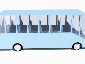 &ocirc;nibus de baixo poli dos desenhos animados Modelo 3D