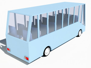 cartoon low poly bus Model 3D