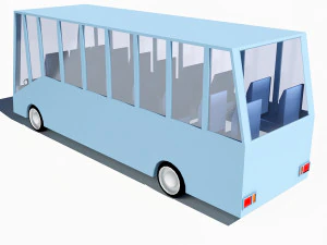 &ocirc;nibus de baixo poli dos desenhos animados Modelo 3D