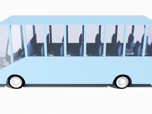 cartoon low poly bus Model 3D