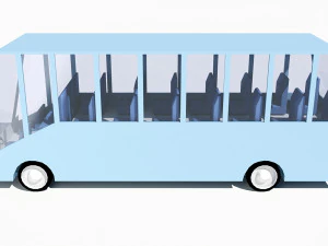 &ocirc;nibus de baixo poli dos desenhos animados Modelo 3D
