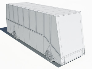 cartoon low poly bus Model 3D