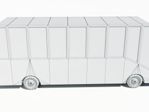 cartoon low poly bus Model 3D