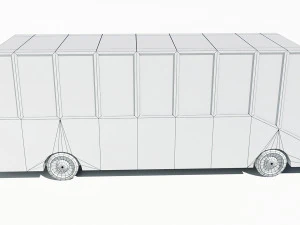 &ocirc;nibus de baixo poli dos desenhos animados Modelo 3D
