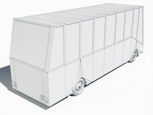 cartoon low poly bus Model 3D
