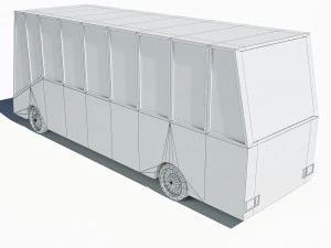 &ocirc;nibus de baixo poli dos desenhos animados Modelo 3D