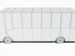 cartoon low poly bus Model 3D