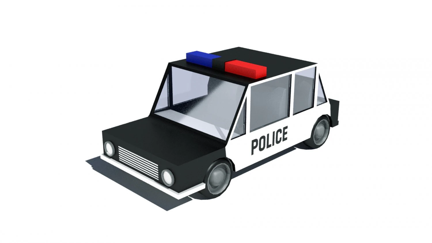 cartoon low poly police car 3D Model .c4d .max .obj .3ds .fbx .stl .blend 